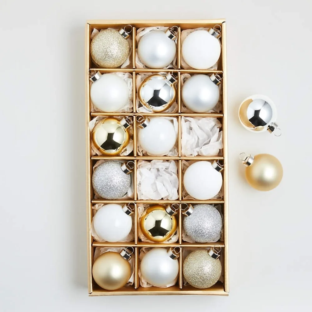 Crate&Barrel Festive Ornament Collection - Gold, Silver, Red